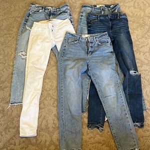 Lot of 5 pr Denim Jeans